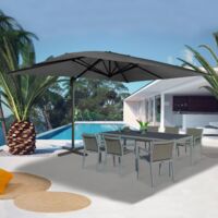 Parasol giratorio 360 CALVI gris 3x4 M con funda