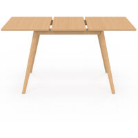 NOOR Mesa de comedor rectangular extensible para 4-8 personas efecto madera 120-160 cm