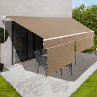 Toldo manual 4x3 m taupe lambrequin H.1,50 m