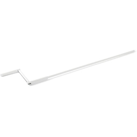 Manivela con manija Ø 12,4mm acero lacado blanco Lg total 1210mm