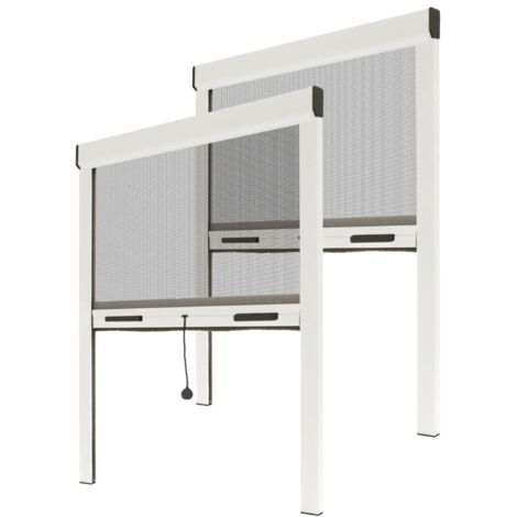 Mosquitera Enrollable Recortable de Aluminio - Ancho 80 x Alto 130 cm - Color Blanco - Pack de 2 - Para Ventana - Fácil Instalación