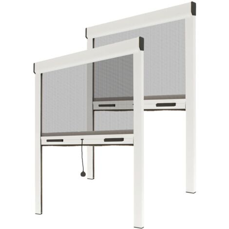 Mosquitera Enrollable Recortable de Aluminio - Ancho 125 x Alto 160 cm - Color Blanco - Pack de 2 - Para Ventana - Fácil Instalación