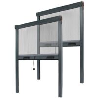 Mosquitera Enrollable Recortable de Aluminio - Ancho 100 x Alto 160 cm - Color Gris Antracita - Pack de 2 - Para Ventana - Fácil Instalación