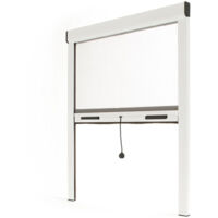 Mosquitera Enrollable Recortable de Aluminio - Ancho 80 x Alto 130 cm - Color Blanco - Para Ventana - Fácil Instalación