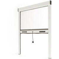 Mosquitera Enrollable Recortable de Aluminio - Ancho 150 x Alto 160 cm - Color Blanco - Para Ventana - Fácil Instalación