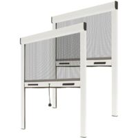 Mosquitera Enrollable Recortable de Aluminio - Ancho 125 x Alto 160 cm - Color Blanco - Pack de 2 - Para Ventana - Fácil Instalación