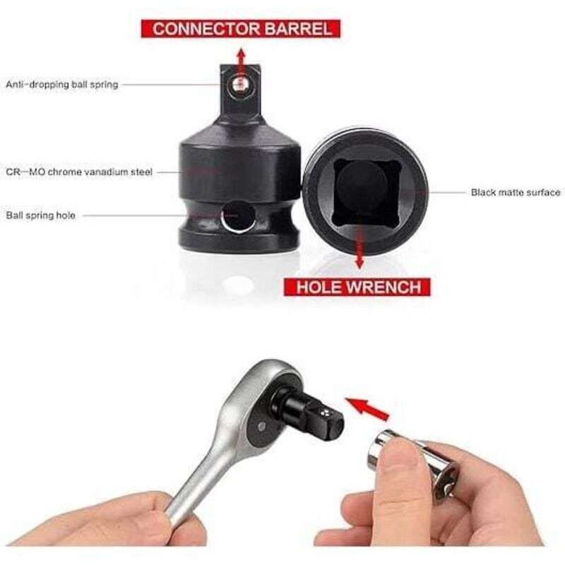 Kit Adaptateur Cliquet Adler 3511.10 - 8 Pièces Acier Chrome-vanadium