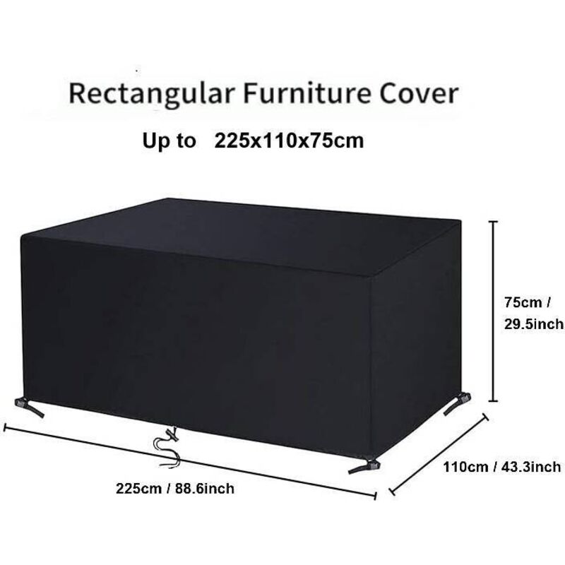 Housse Salon De Jardin Exterieur 200x80x100cm(LxWxH) Housse De