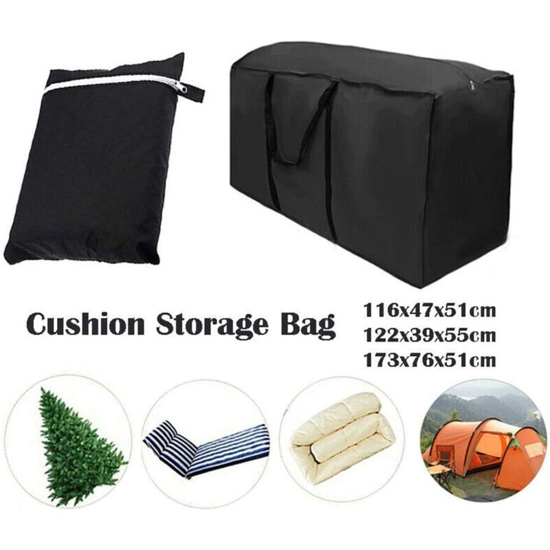 Sac De Rangement Imperméable Pour Coussins De Jardin - 122x39x55 Cm, Tissu Oxford 210D, Avec Fermeture éclair - 5