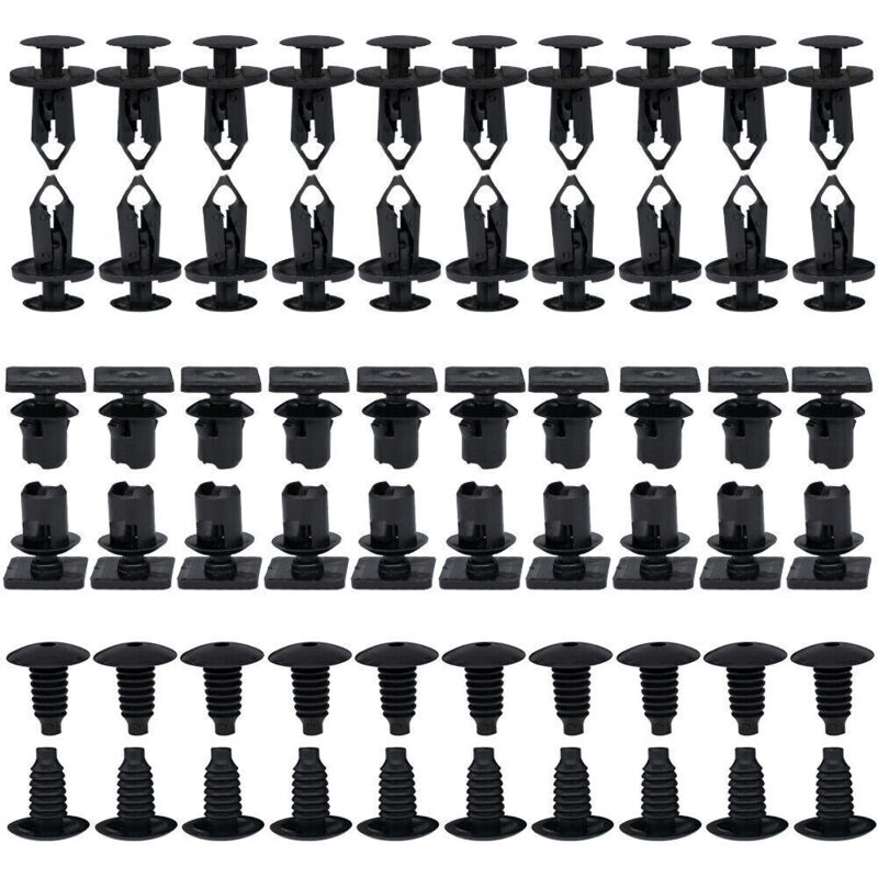 Lot De 100 Clips De Fixation Pour Revêtement Intérieur - Réf. 701867299 - Pour VW Transporter T4, T5 - Nylon, Diamètre Trou 9 Mm