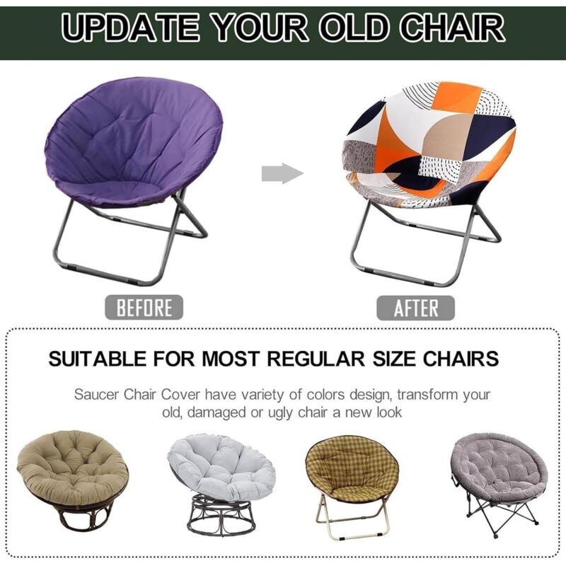 Housse De Chaise Soucoupe Ronde En Polyester Extensible, Amovible, Douce, Lune, Pour Protection Des Meubles, Salon, Adultes