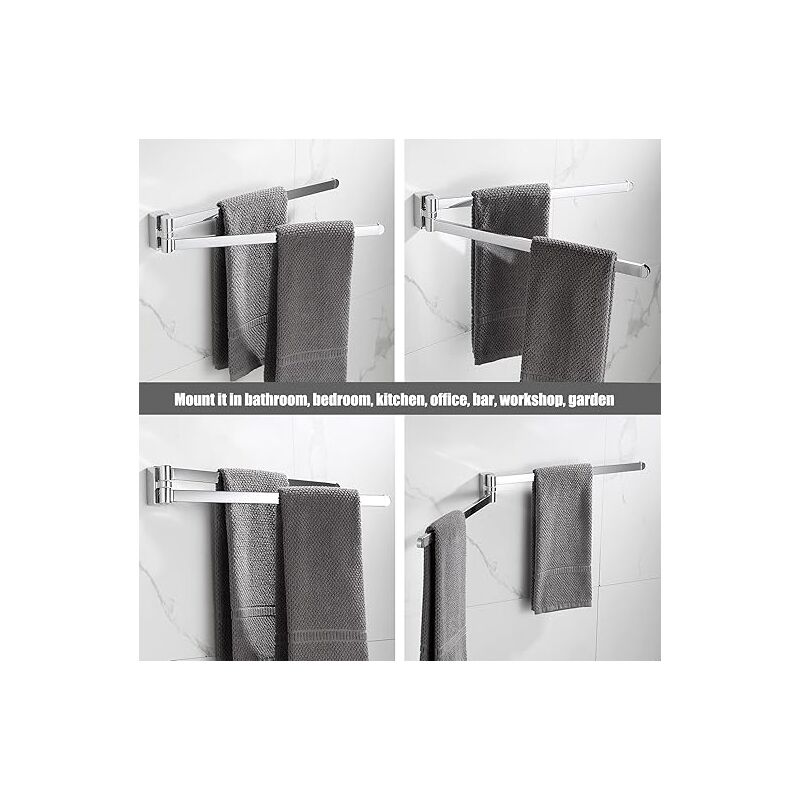 Pare baignoire Pivotant avec Porte-Serviette 85x150cm - Profilé Noir