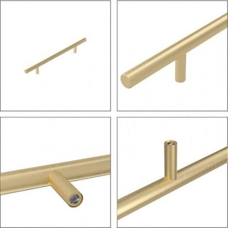 10Pcs Poignée Meuble Poignée d'armoire de cuisine poignée de placard en or 128 mm poignée de porte de cuisine en laiton tiroir poignées