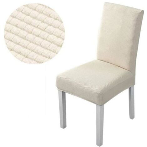 Housse de chaise extensible 4 pièces, housse de chaise salle à manger housse de chaise beige épaisse convient à une variété de scénarios maison hôtel restaurant bureau