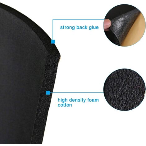 Tapis Isolation 6mm Tapis Isolant Auto Voiture 200x50cm Isolation Acoustique Résistant à Chaleur Mousse Amortisseur Noir