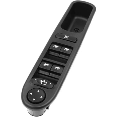 Levé Vitre Avant Gauche Drive CÔTÉ Vitre Électrique Interrupteur Principal, Interrupteur de Lève-Vitre Compatible pour Peugeot 307 307SW 307CC noir 257x55mm