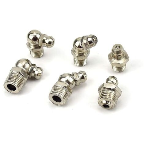 Lot De 170 Embouts De Pompe à Graisse - Filetés M6 M8 M10, En Fer Galvanisé, Avec 30 Capuchons Anti-poussière, Pour équipements Mécaniques