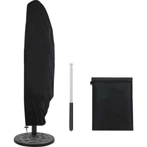 Housse de parasol 280 x 81/30/45 cm Noir 210D Oxford Housse parasol deporte 4x3m imperméable coupe-vent résistant aux UV indéchirable extra large avec mât télescopique