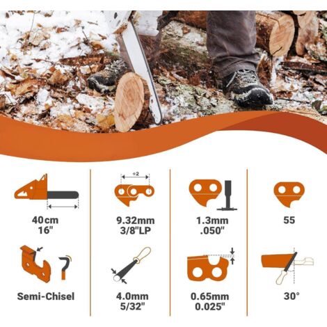 Guide Chaîne Tronçonneuse Nemura 50 Cm – 72 Maillons, Pas 3/8, Jauge 1.6 Mm – Compatible Stihl, Husqvarna, Etc.