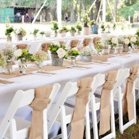 30x1000CM Chemin de Table Toile de Jute Naturel, Toile de Jute Rouleau Chemin de Table Suture Complète du Bord, Très pour la Décoration de Table pour Mariage Fête