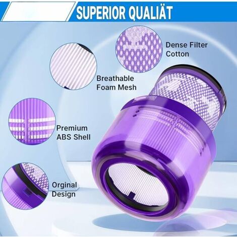 Filtre pour aspirateur Filtre pour Dyson V11 V15 SV14 SV17 SV22, 2 Pack Filtres de remplacement pour Aspirateur Absolute Total Clean Extra Pro Animal Torque Drive Detect Remplace DY-970013-02 97001302