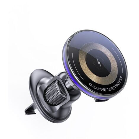 Support Téléphone Voiture Support Magnetique Telephone Chargement rapide sans fil PD 15W ABS+PC Noir