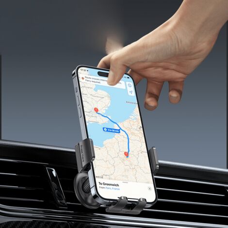 Support Téléphone Voiture pivotant à 360°verrouillage solide par ardillon, pour smartphones et GPS de 4,8 à 7,2 pouces