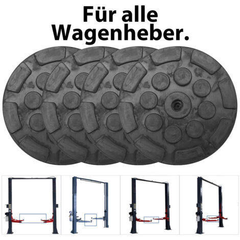 L&H-Cfcahl – Lot de 4 patins en caoutchouc 120 mm – Accessoires de levage pour ponts élévateurs – Protection de sols – Installation facile