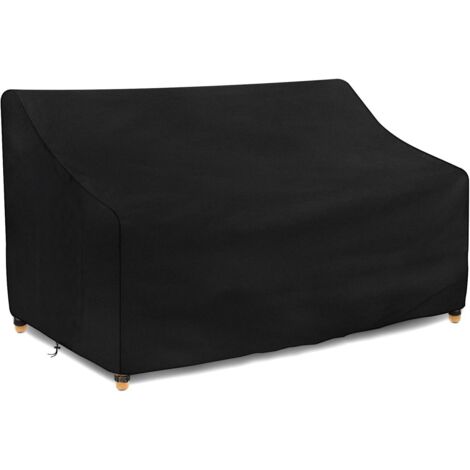 Housse Banc de Jardin 3 Places 200x99x61/89cm Imperméable, Housse Canape de jardin Exterieur, housse salon jardin Tissu Oxford, Coupe-Vent, Anti-UV, avec Boucle, Noir (1/5)
