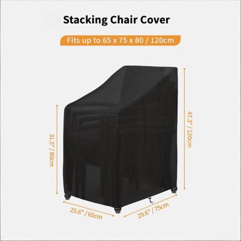 LaBlanc – Housse Chaise Jardin pour 6 Chaises Empilables Imperméable Anti-UV Housse Chaise