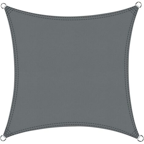 Voile d'ombrage carré 2.5x2.5m Imperméable Toile Ombrage UV Protection pour Patio Jardin, Terrasse,Extérieur, Balcon, Gris (1/5)