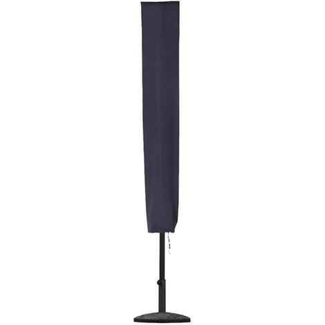Housse de Protection Imperméable pour Parasol - Taille Universelle pour Parasols 2m à 2.5m - Tissu Oxford PVC - 153x30x30 cm (Noir) (1/5)