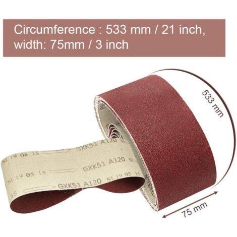 30 Pièces Bande De Ponçage, 75 x 533mm Tissu En Tissu Bande De Ponçage 40/60/80/120/180/240 Grains Oxyde D'aluminium Papier De Verre Ceintures Power File Pour Ponceuses à Bande Bosch (1/5)