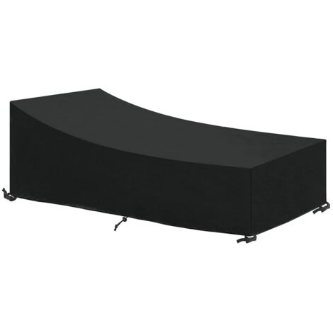 Housse Transat 200x75x40/80cm Housse pour Chaise Longue Exterieur Housse Bain de Soleil Impermeable Housse de Protection pour Transat de Jardin, Coupe-Vent, Anti-UV