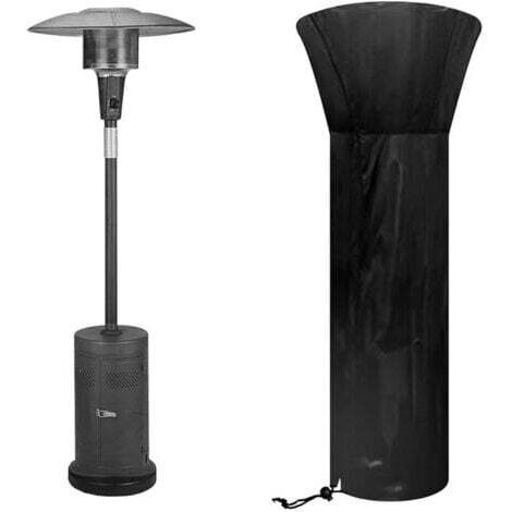Housse de chauffage 226 x 85 x 48 cm, Housse parasol chauffant extérieur en tissu Oxford 210D robuste Noir , imperméable, coupe-vent, protection UV, convient pour une variété de chauffages