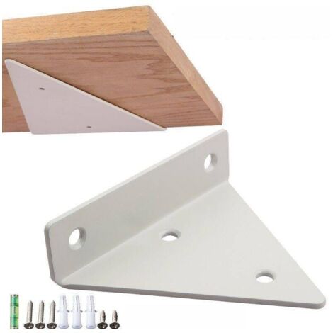 Supports d'étagère flottants 130x170mm, Support étagère un mot cloison fixe triangle angle droit invisible modèle Equerre de fixation blanc 1 pcs