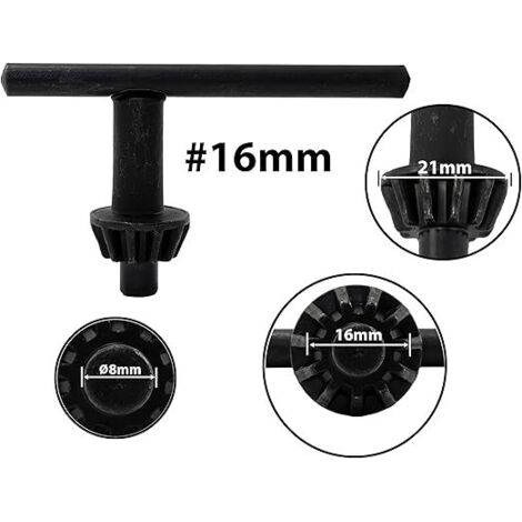 Clé à Mandrin Ø16mm pour perceuse, Clé pour mandrins 16 mm Noir