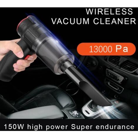 Aspirateur de Voiture sans Fil 2 en 1 Aspirateur à main Aspiration puissante à main humide et sec 13000PA set