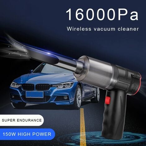 Aspirateur de Voiture sans Fil 2 en 1 Aspirateur à main sans fil pour la maison et la voiture Mini aspirateur à double usage ensemble 16000Pa 150W