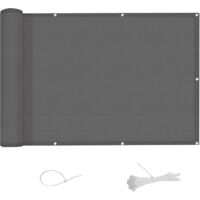 Brise-Vue Balcon POYEE 90x500 Cm Noir – Écran Intimité Résistant UV, Imperméable Avec Attaches Zippées