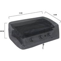 Housse de protection pour plancha à gaz 55x50x25cm Noir 210D Anti-UV Anti-l'eau Anti-l'humidité Housse de barbecue