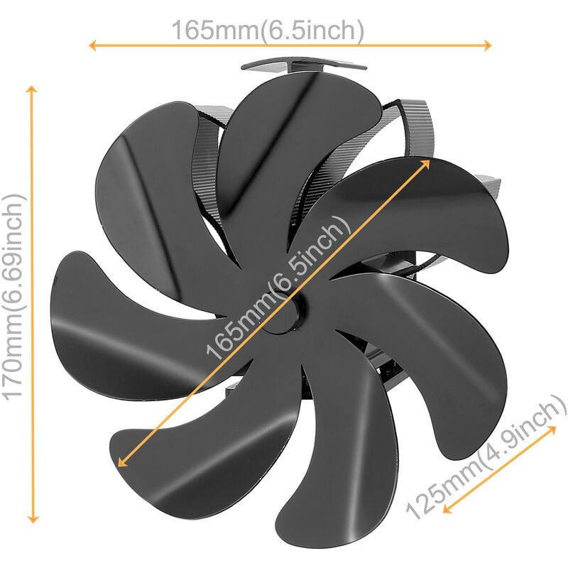 1pc Silenzioso Ventilatore Da Stufa A 7 Pale Per Camino Stufa A Legna  Bruciatore Di Ceppi Circolazione Del Calore Amichevole Ventola Efficiente  Per Camino - Ventola Di Circolazione Del Calore Antiruggine Per