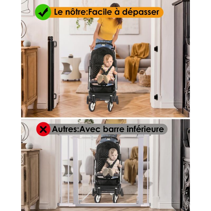 Barriera di sicurezza per bambini retrattile, scale per bambini, 0-180 cm, per bambini e cani, porta di sicurezza per bambini, estensibile, recinzioni per letti, corridoi, porta