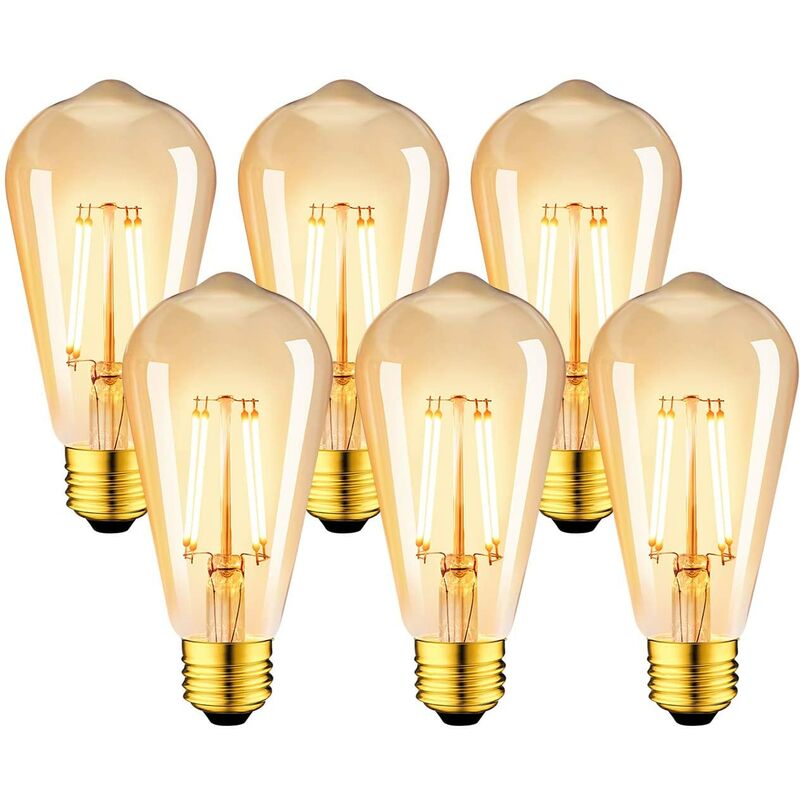 LED Edison Bulb,Antique 40W Vintage Edison Bulb,E26 Light Bulb Non Dimmable Led Bulb 450 Lumens 2700K Warm White,Pack of 3, LED Bulbs - Canada