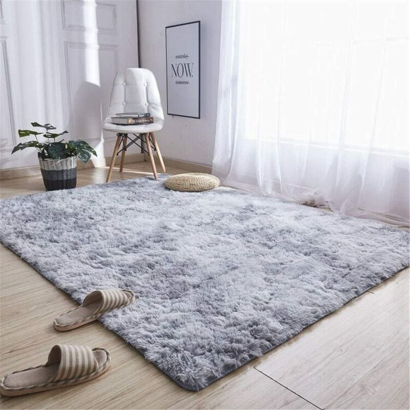 Tappeto per Salotto Shaggy 160 x 230 cm Grigio Peluche Morbido