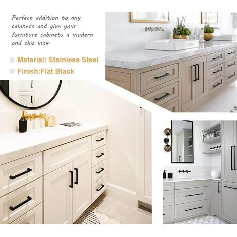 20 Maniglie Per Mobili Nere - Acciaio Inox, Interasse 64mm, Per Cucina, Armadi, Cassetti - Foto 9