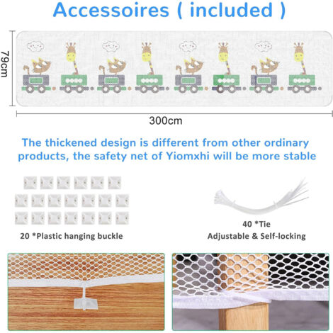 Rete Di Sicurezza Per Bambini E Animali - 450x90 Cm, Nera, Per Ringhiere Scale E Balconi - Foto 5