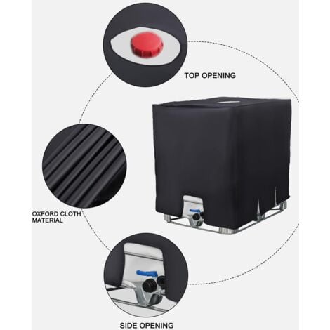 Copertura Serbatoio IBC 1000L | In Tela Oxford Impermeabile | Con Cerniera | UV Resistente | Per Acqua Piovana - Foto 11