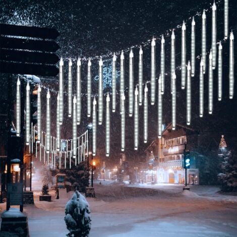 LED pioggia di meteoriti ghirlanda luminosa 30 cm decorazione per interni alberi di Natale balcone feste matrimoni bianco freddo