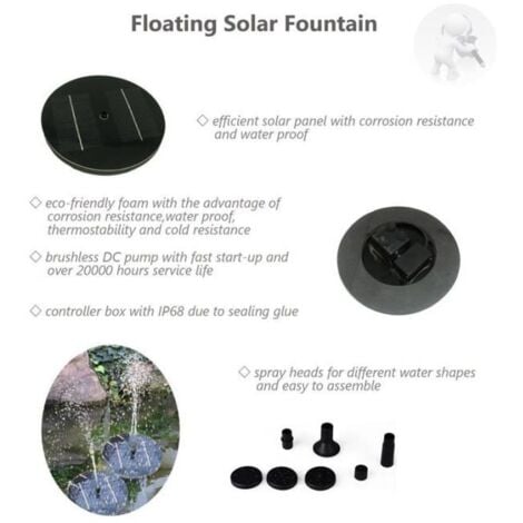 Fontana Da Giardino Solare 3,5W Con Luci Colorate - 7 Ugelli E Pompa Per Laghetti, Piscine O Vasi - Foto 8